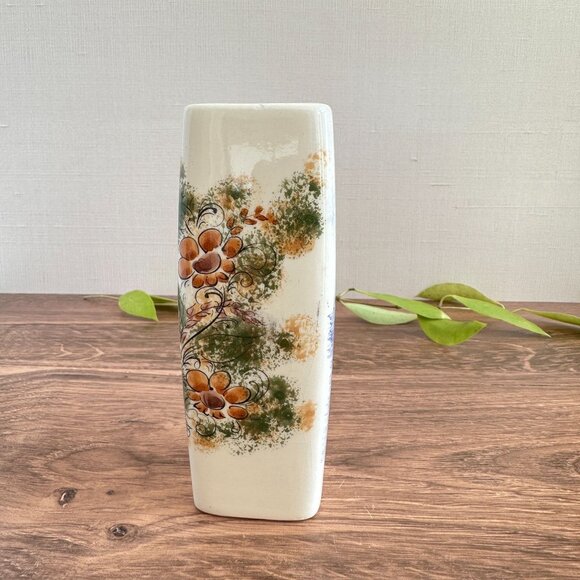 Handmade Ceramic Vase With Coastal & Floral Designs Greece Artist Signed 6" Tall - Picture 5 of 9